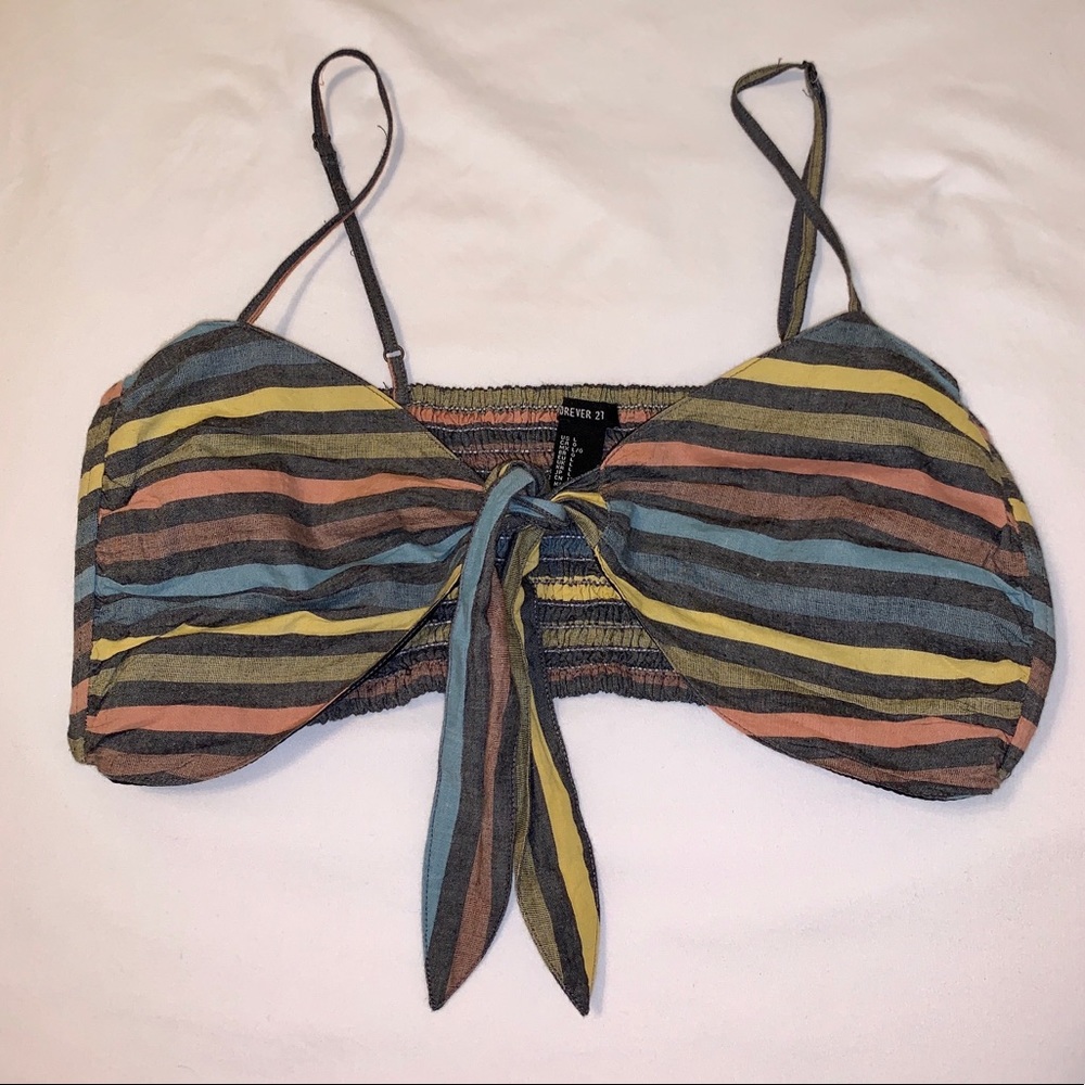 Stripped tie up bralette/ crop top
